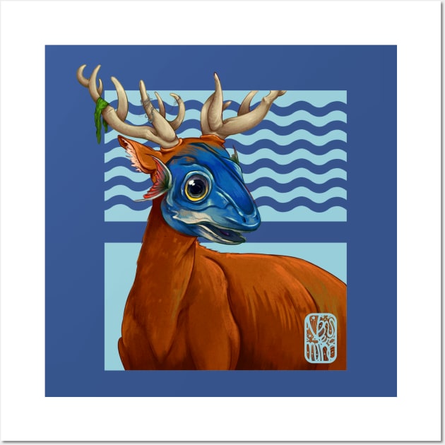 Fish-Deer Animal Wall Art by NevermindOnArt